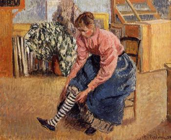 卡米耶 畢沙羅 Woman Putting on Her Stockings 卡米耶 畢沙羅 Woman Putting on Her Stockings